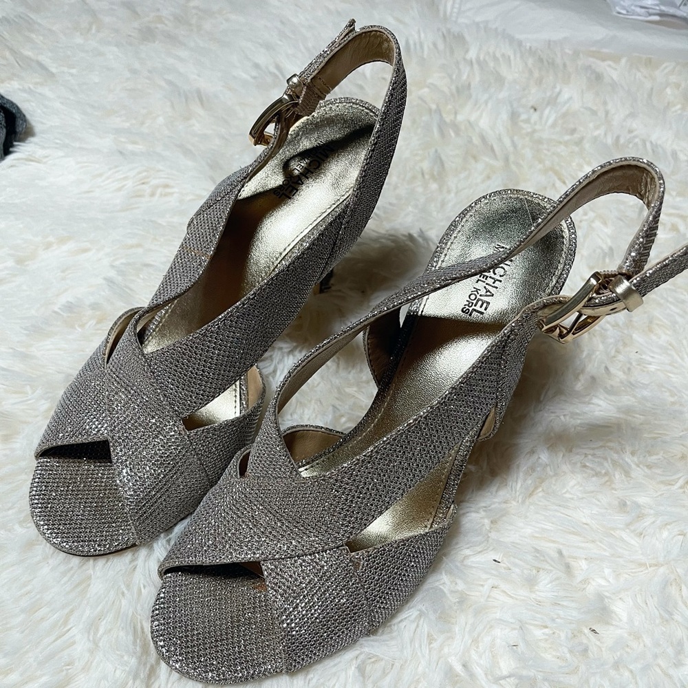Michael Kors gold sparkly heels 8.5